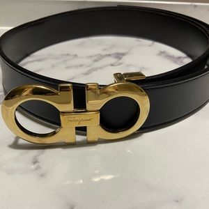 Salvatore Ferragamo Gold with Black leather belt